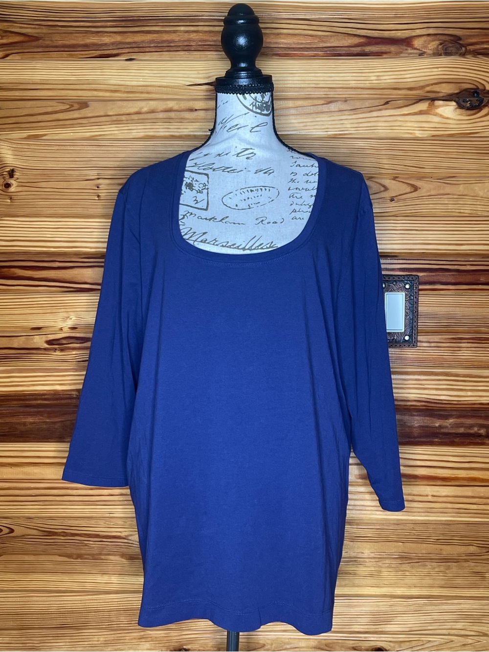 Eddie Bauer Women's Purple Scoop Neck 3/4 Sleeve Top SZ XXL